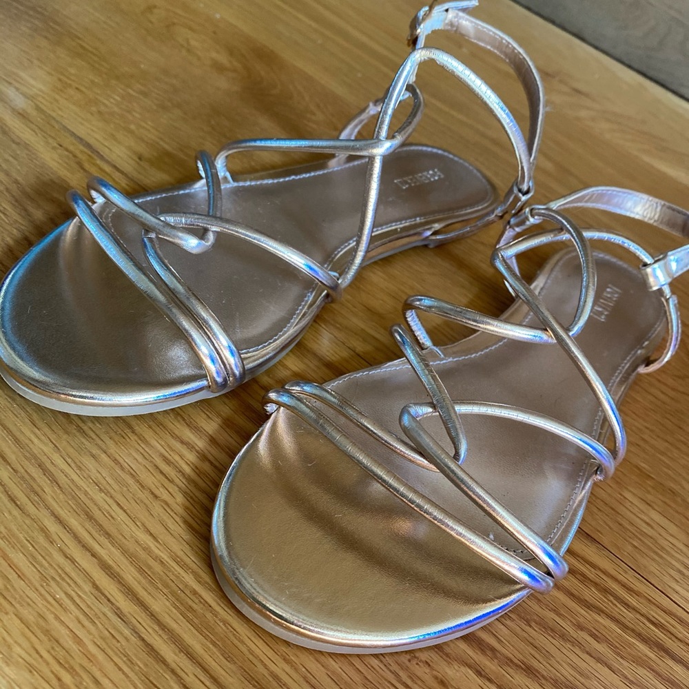 Rose gold strappy sandal